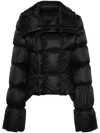 Rick Owens Short Technical Fabric Puffer Jacket With High Collar In Black