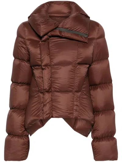 Rick Owens Naska Down Jacket In Brown