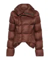 Rick Owens Turtle Oversized Cropped Down Jacket In Brown