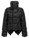Rick Owens Short Technical Fabric Puffer Jacket With High Collar In Black