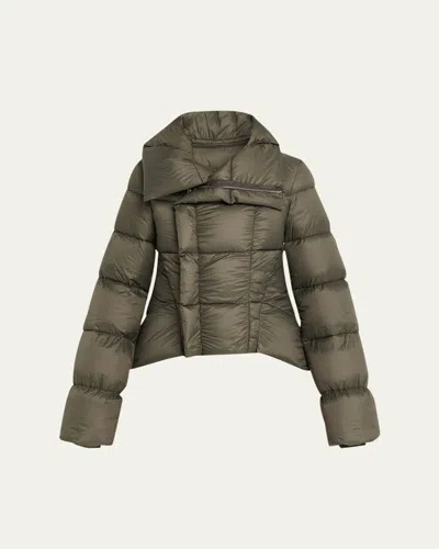 Rick Owens Naska Duvet Waisted Puffer Jacket In Green