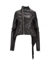 Rick Owens Asymmetrical Hem Long Sleeve Jacket In Black