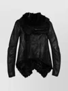 Rick Owens Fur-trimmed Leather Jacket