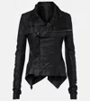 Rick Owens Naska Leather Biker Jacket In Black