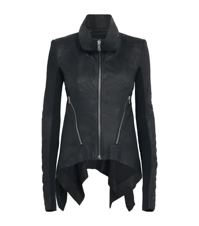 Rick Owens Naska Leather Jacket In Black