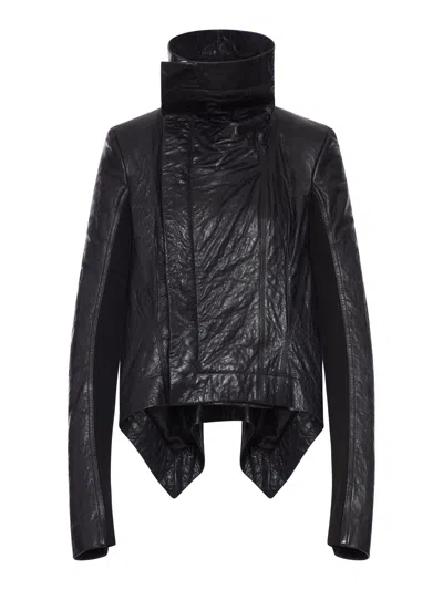 Rick Owens Naska Leather Jacket In Black