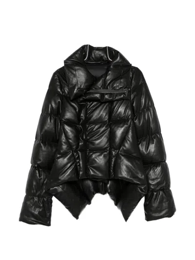 Rick Owens Naska Leather Jacket In Black