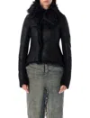 Rick Owens Naska Shearling Biker Jacket In Black
