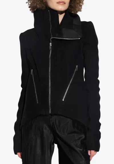 Rick Owens Naska Zip-up Biker Jacket In Black