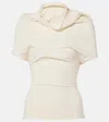 Rick Owens Cotton Jersey Top In Natural