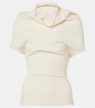 Rick Owens Cotton Jersey Top In Natural