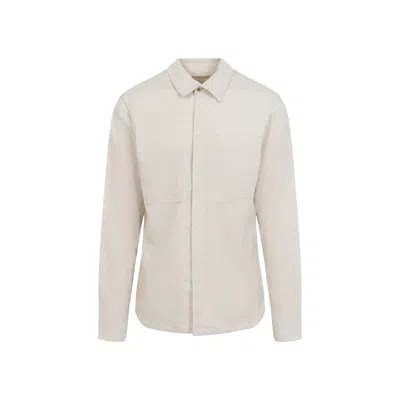RICK OWENS RICK OWENS NATURAL WHITE COTTON WORK SHIRT