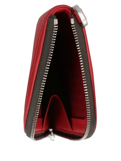 Rick Owens Neck Leather Wallet In Red