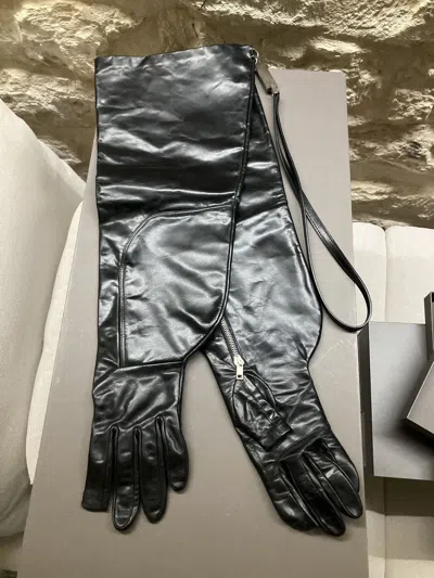 Pre-owned Rick Owens Never Worn Jumbo Cargo Gloves In Black