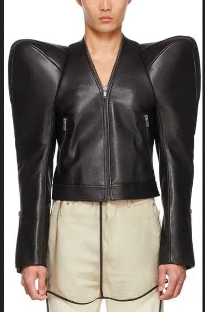 Pre-owned Rick Owens Never Worn/  Black Kunst Leather Jacket