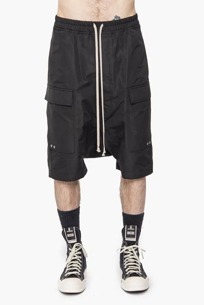 Pre-owned Rick Owens New Cargo Pods Drawstring Shorts Ss23 In Black