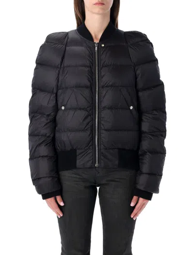 Rick Owens Modern Quilted Down Jacket Pockets In Black
