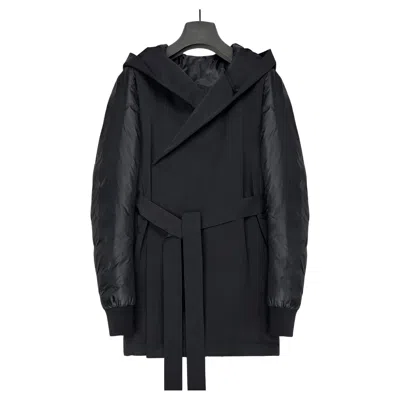 Pre-owned Rick Owens New  Goose Down Hooded Coat Runway Collection: Plinth F/w 2013 In Black