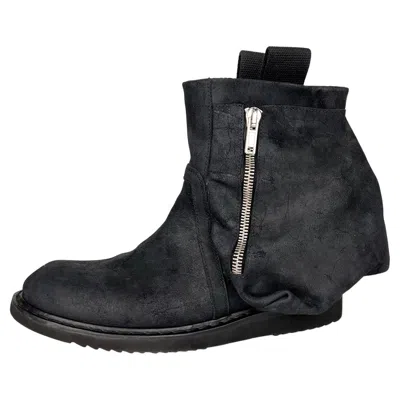 Pre-owned Rick Owens New With Box  Cargo Leather Boots In Black