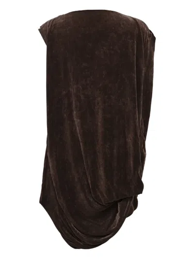 Rick Owens Nouveau Velvet Top In Brown