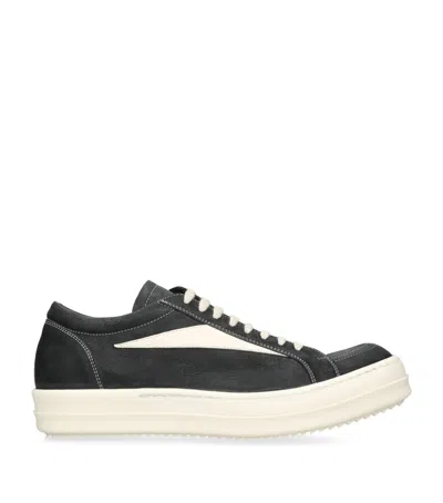 Rick Owens Nubuck Leather Low-top Sneakers