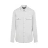 Rick Owens Long-sleeved Overshirt In Blue