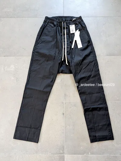 Pre-owned Rick Owens Nwt Drawstring Drop Crotch Pants Fw22 Strobe In Black