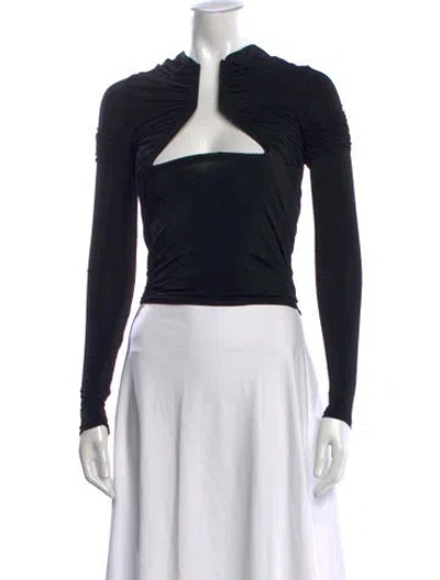 Pre-owned Rick Owens Nylon Asymmetrical Top In Black