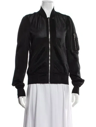 Pre-owned Rick Owens Nylon Bomber Jacket In Black