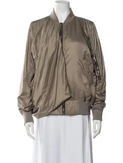 Pre-owned Rick Owens Nylon Bomber Jacket In Neutrals