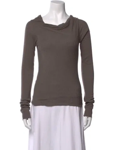 Pre-owned Rick Owens Nylon Cowl Neck Sweater In Neutrals