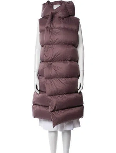 Pre-owned Rick Owens Nylon Down Coat In Purple