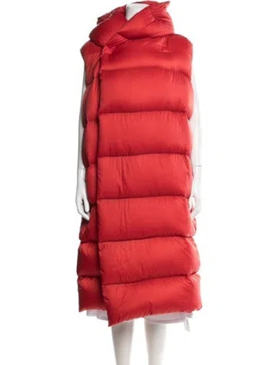 Pre-owned Rick Owens Nylon Down Coat In Red