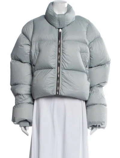 Pre-owned Rick Owens Nylon Down Jacket In Blue