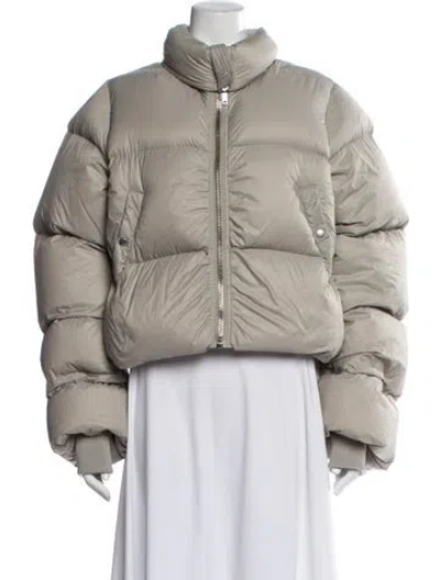 Pre-owned Rick Owens Nylon Down Jacket In Gray