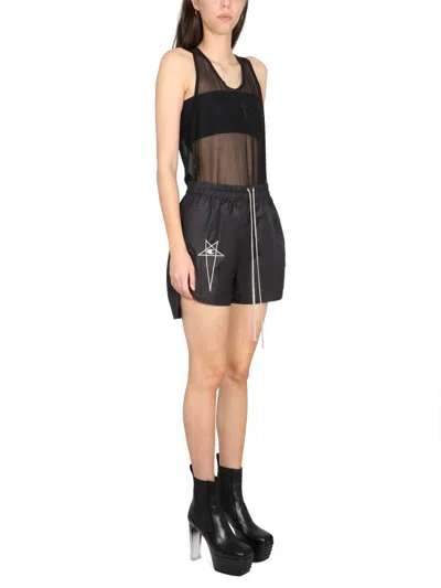 Rick Owens Nylon Elastane Tank Top In Black
