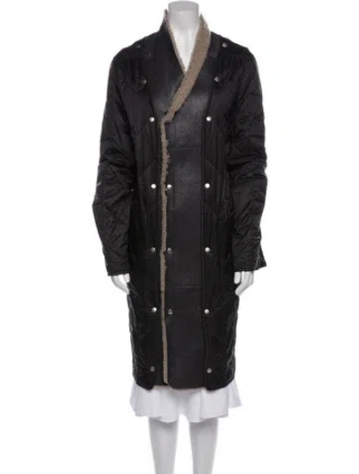 Pre-owned Rick Owens Nylon Fur Coat In Gray