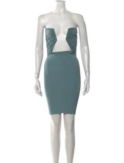 Pre-owned Rick Owens Nylon Mini Dress In Blue