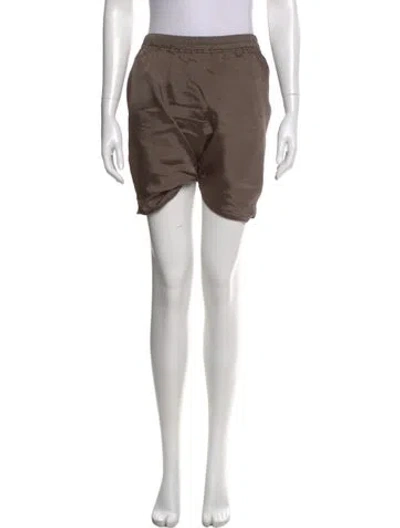 Pre-owned Rick Owens Nylon Mini Shorts In Brown
