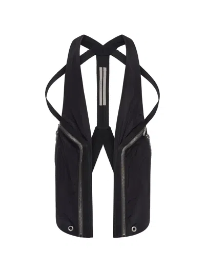 Rick Owens Nylon Vest With Zip Pockets And Cotton Straps In Purple