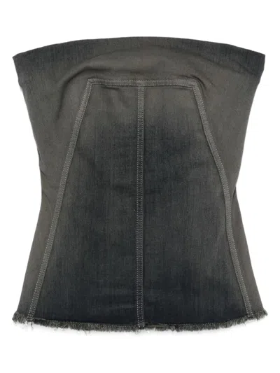 Rick Owens Denim Top In Blue
