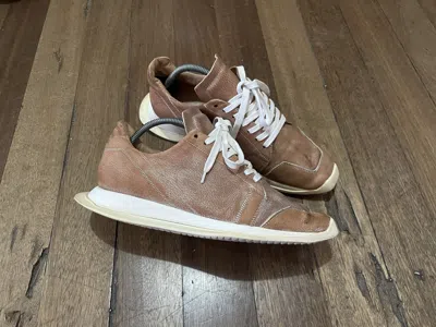 Pre-owned Rick Owens Oblique Lace Up Runner - Mainline Fw18 Shoes In Brown