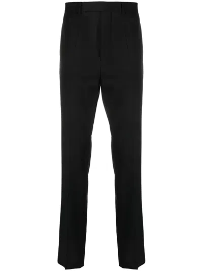 Rick Owens Off-centre Tapered-leg Trousers In Black