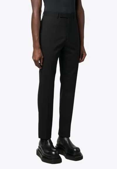 Rick Owens Off-centre Tapered Pants In Black