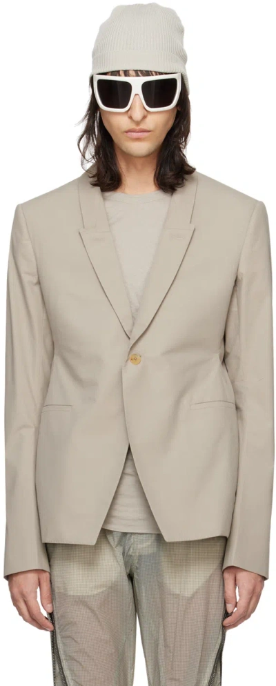 Rick Owens Off-white 73cms Soft Blazer In 08 Pearl