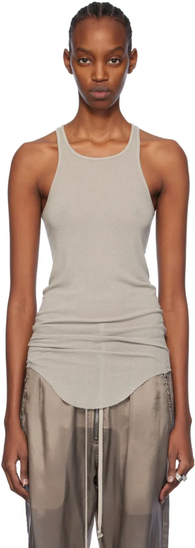 Rick Owens Off-white Basic Rib Tank Top In 08 Pearl