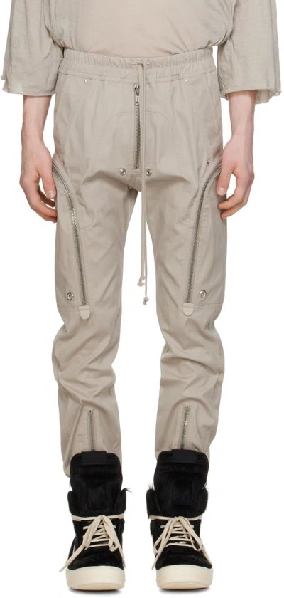 Rick Owens Bauhaus Tapered Cargo Trousers In 08 Pearl