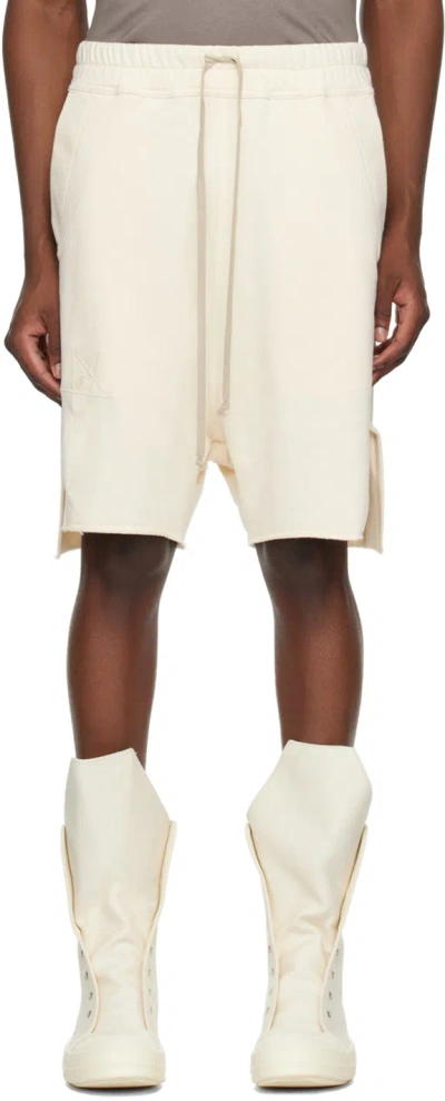 Rick Owens Off-white Champion Edition Beveled Pods Shorts In 21 Natural