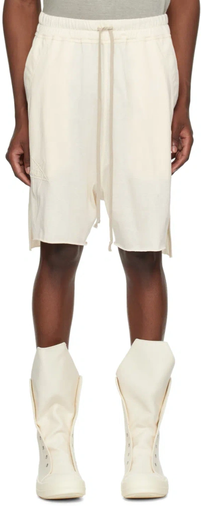 Rick Owens Off-white Champion Edition Beveled Pods Shorts In 21 Natural