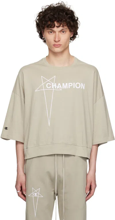 Rick Owens Off-white Champion Edition Tommy Cropped T-shirt